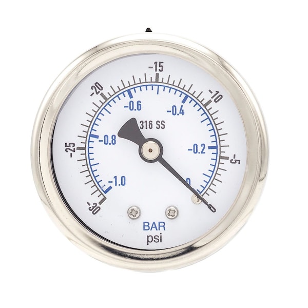 Pic Gauges Gauge, 2", 30/0 VAC, 1/8"CBM, SS PRO-302D-208A-01